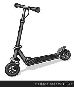 illustration of the electrical scooter on the white background. electrical scooter