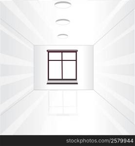 Illustration of the empty room with window. Empty room