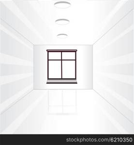 Illustration of the empty room with window. Empty room