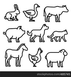 illustration of the farm animals icon set. farm animals icons