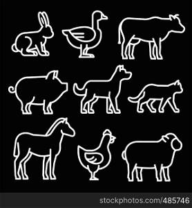 illustration of the farm animals icon set. farm animals icons