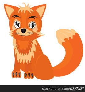 Illustration of the fox on white background is insulated. Drawing of the fox on white background