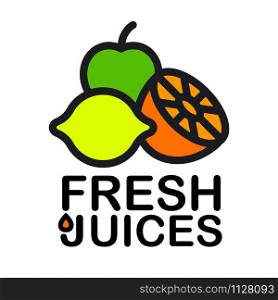 illustration of the fresh juice design logo for branding. fresh juice logo