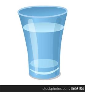 Illustration of the full glass of vodka on the white background