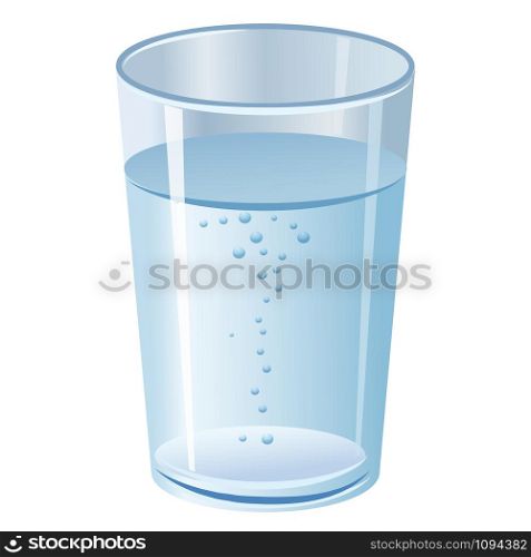 illustration of the glass with pure clean water. water glass