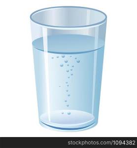 illustration of the glass with pure clean water. water glass