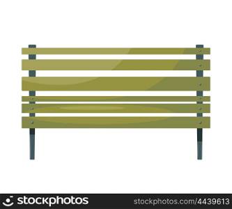 Illustration of the green benches. Vector image of a green park bench on a white background. &#xA;urban design element. Cartoon. Stock vector illustration