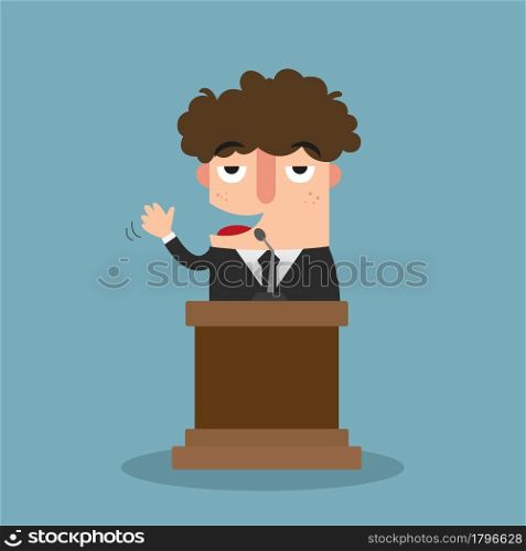 Illustration of the guy is talking in the conference