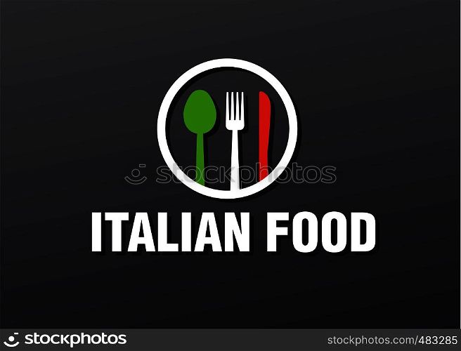 illustration of the italian food cafe logo and sign. italian food logo