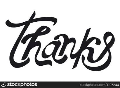 illustration of the lettering calligraphy inscription of thank you. inscription of thank you