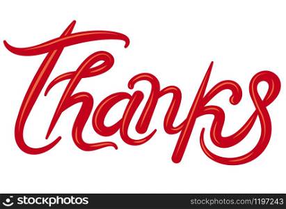illustration of the lettering calligraphy inscription of thank you. thank you lettering