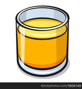 Illustration of the orange juice glass on the white background