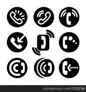illustration of the phone call icon set. phone call icon