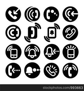 illustration of the phone call icon set. phone call icons