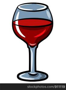 illustration of the red wine glass on the white background. red wine glass