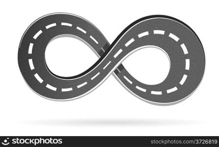 Illustration of the road in the shape of an infinity sign