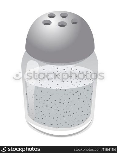 illustration of the salt glass shaker on the white background. salt glass shaker
