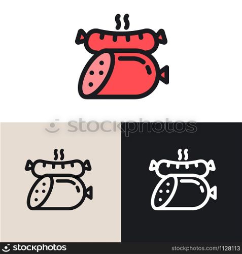 illustration of the sausages graphic logo design template. sausages graphic logo
