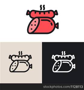 illustration of the sausages graphic logo design template. sausages graphic logo