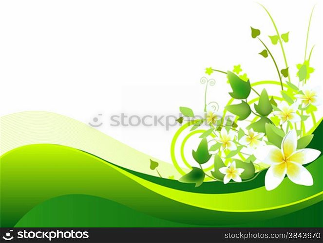 Illustration of the spring background with floral pattern