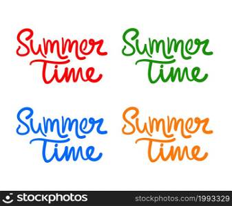 illustration of the summer time concept colorful calligraphy and lettering