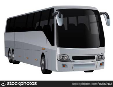 illustration of the white passenger city bus on the white background. passenger city bus
