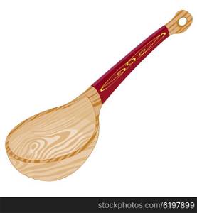 Illustration of the wooden spoon on white ??? is insulated