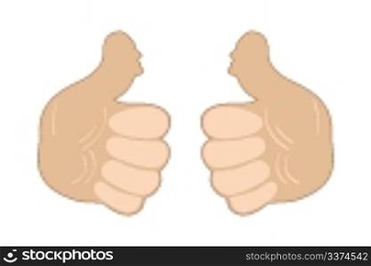 illustration of thumbs up on white background