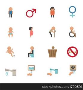 illustration of toilet icons vector eps10