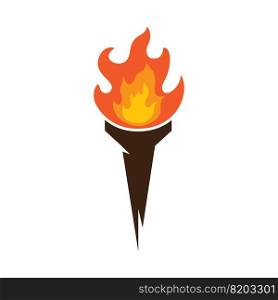 Illustration of torch fire icon flat design