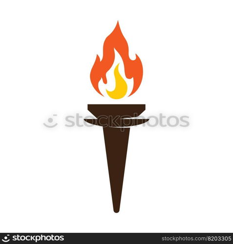 Illustration of torch fire icon flat design