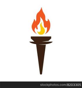 Illustration of torch fire icon flat design