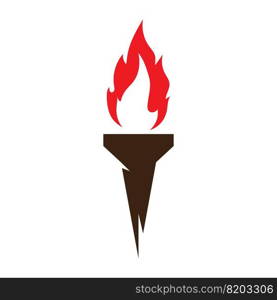 Illustration of torch fire icon flat design