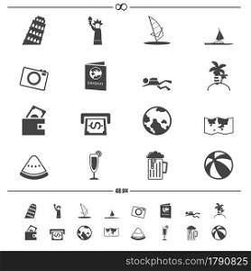 illustration of travel icons vector