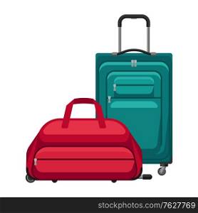 Illustration of travel suitcase and bag. Icon or image for tourism and shops.. Illustration of travel suitcase and bag.