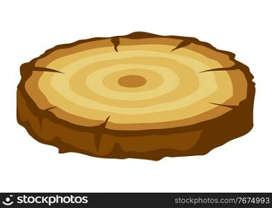 Illustration of tree cut. Adversting icon or image for forestry and lumber industry.. Illustration of tree cut. Adversting image for forestry and lumber industry.