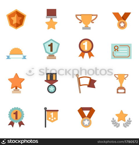 illustration of trophy and awards icons vector