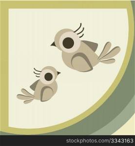illustration of two elegant birds