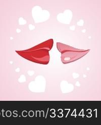 illustration of valentine card with lips