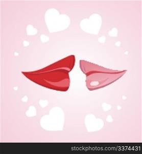 illustration of valentine card with lips