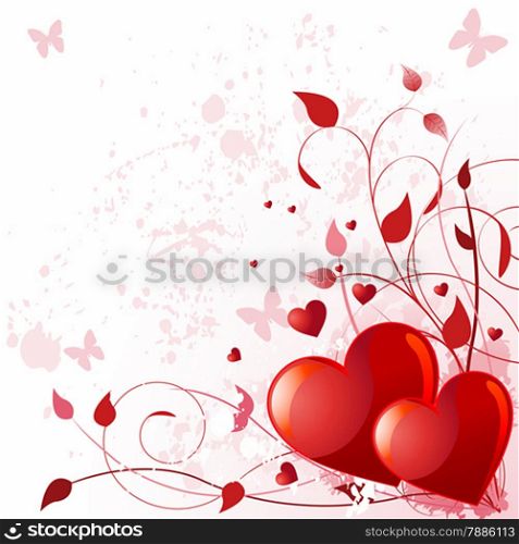 Illustration of valentine day card with heard