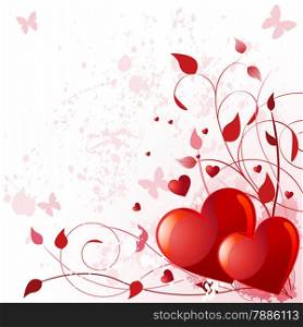 Illustration of valentine day card with heard