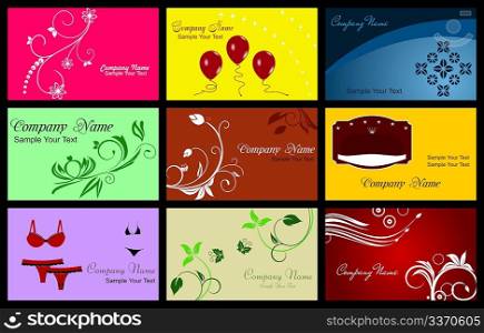 Illustration of Various Business Card. Vector