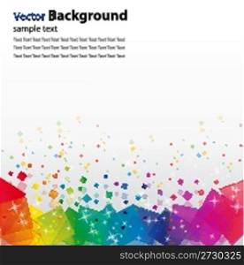 illustration of vector background with colorful blocks and glitters