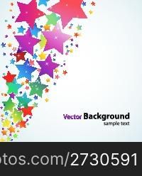 illustration of vector background with colorful stars