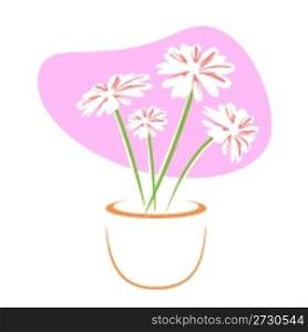 illustration of vector flower pot against an isolated background