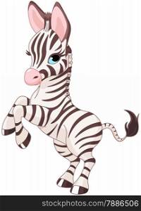 Illustration of very cute baby zebra