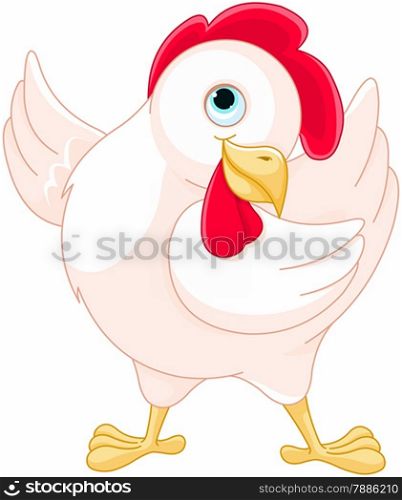 Illustration of very cute hen