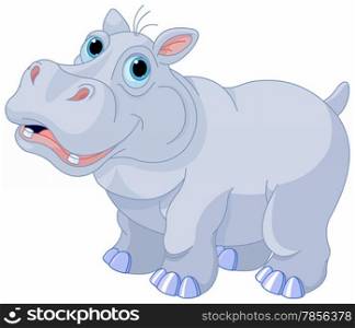 Illustration of very cute hippo