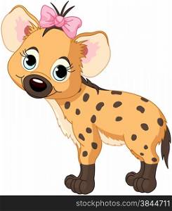 Illustration of very cute Hyena cub